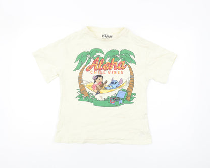 Next Girls White Lilo & Stitch Graphic T-Shirt 9 Years