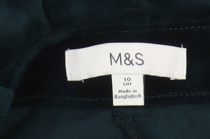 Womens UK Size 10 Marks and Spencer Slim Fit Casual Green Trousers