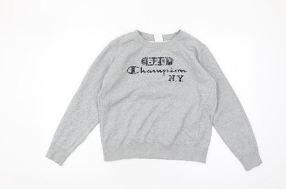 Champion Grey Unisex Adults Medium Pullover Sweatshirt