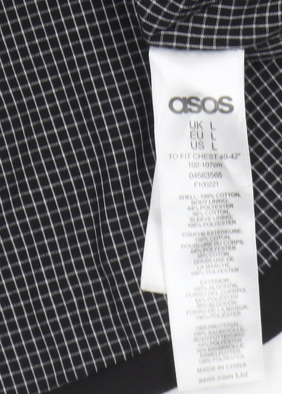 ASOS Black Men's Basic Jacket L Size, Cotton Shell