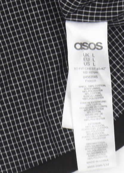 ASOS Black Men's Basic Jacket L Size, Cotton Shell