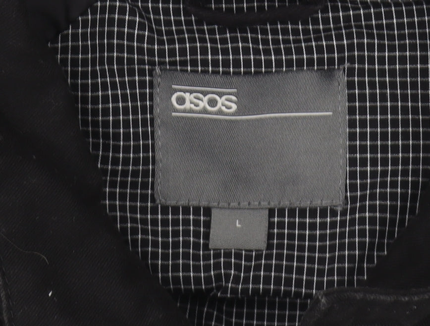 ASOS Black Men's Basic Jacket L Size, Cotton Shell