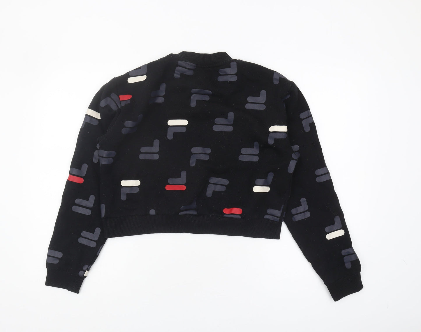 Fila Women's Black Geometric Pullover Sweatshirt M