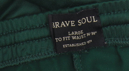 Brave Soul Men's Green Jogger Trousers - Size L