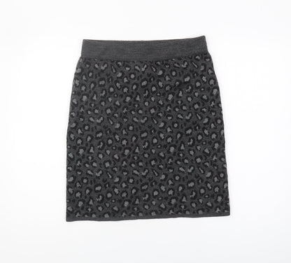 Cynthia Rowley Women's Grey Animal Print Knit Skirt M