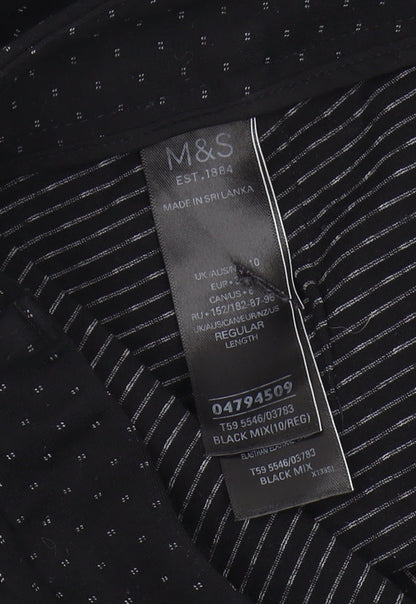 Womens UK Size 10 Marks and Spencer Regular Fit Business Casual Black Trousers