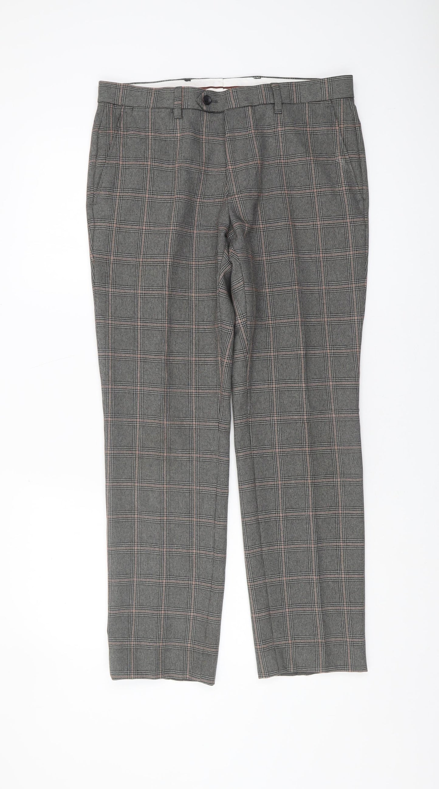 Next Grey Check Dress Pants - Size 32