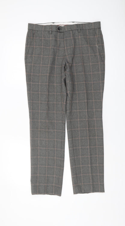 Next Grey Check Dress Pants - Size 32