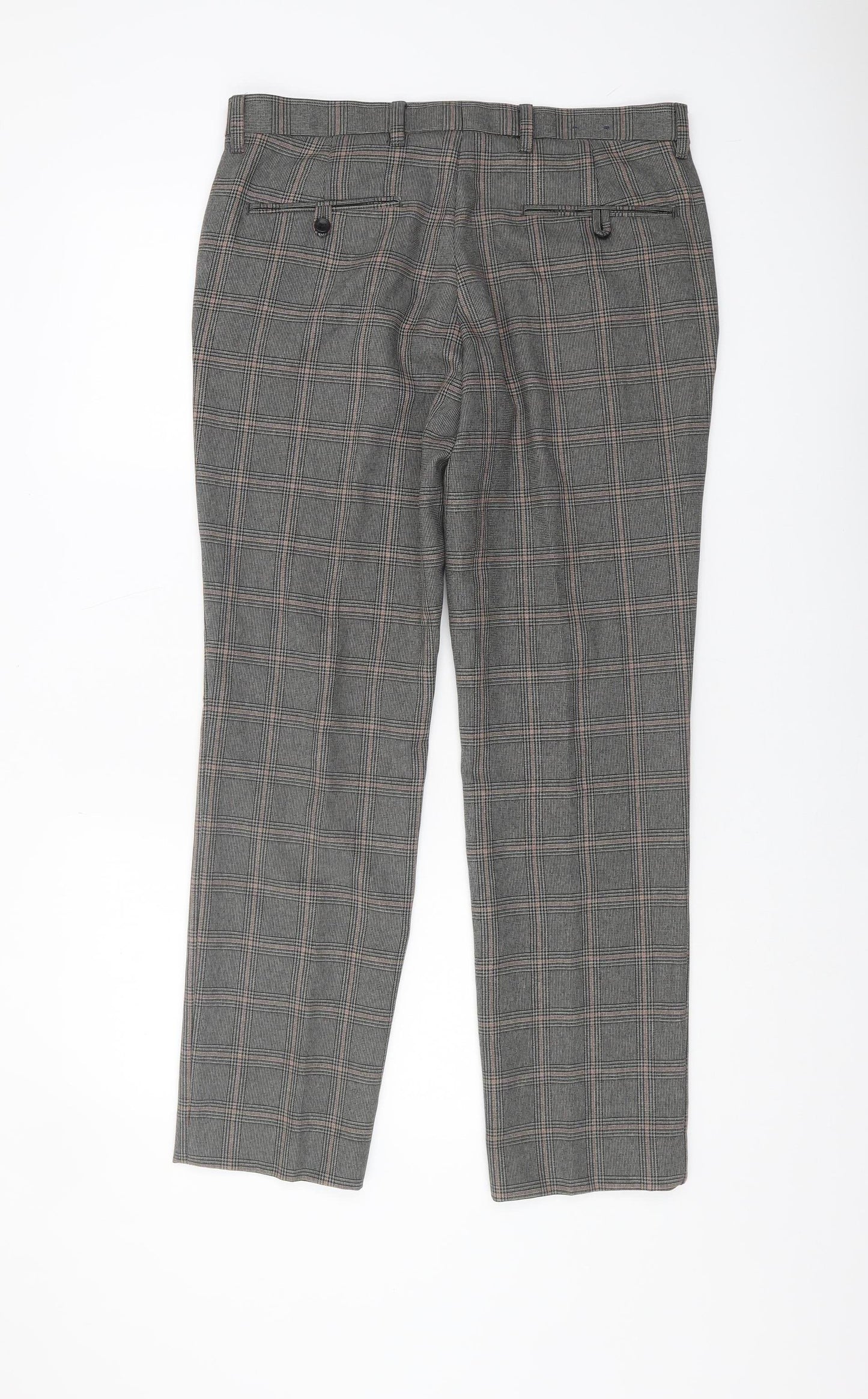 Next Grey Check Dress Pants - Size 32