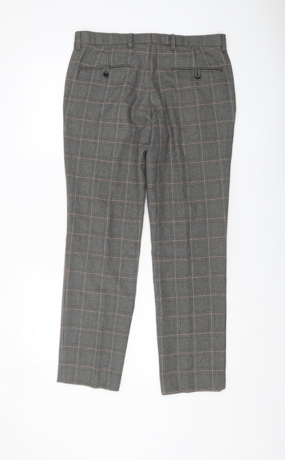 Next Grey Check Dress Pants - Size 32