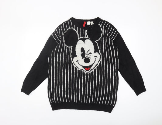 Disney Women's Black Pullover Mickey Mouse Jumper S