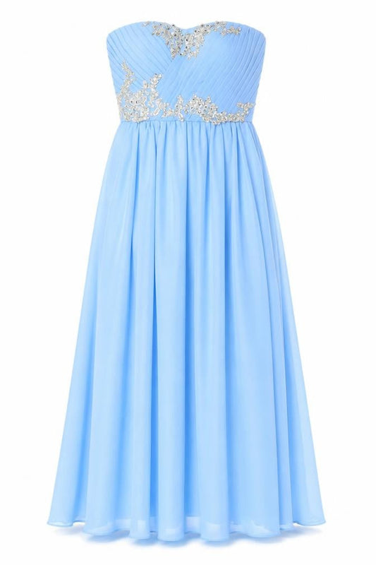 Front view of Grace Karin Blue A-Line Party Dress, size 10