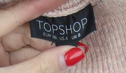 Womens UK Size 8 Topshop Pink Pullover Jumper