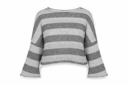 Romeo & Juliet Couture Womens Grey Striped Pullover Jumper L