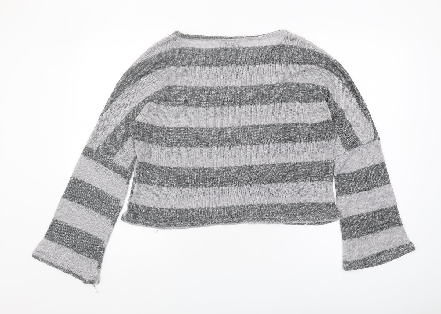 Romeo & Juliet Couture Womens Grey Striped Pullover Jumper L