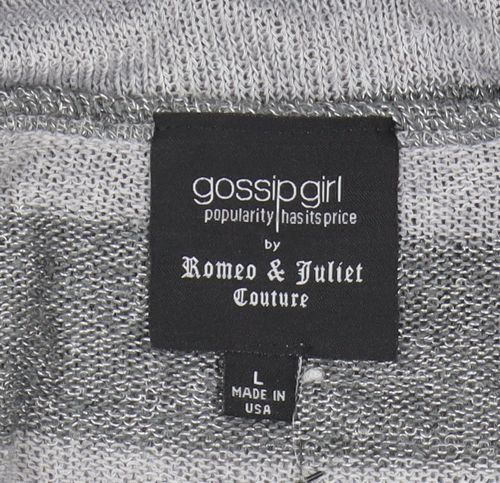 Romeo & Juliet Couture Womens Grey Striped Pullover Jumper L