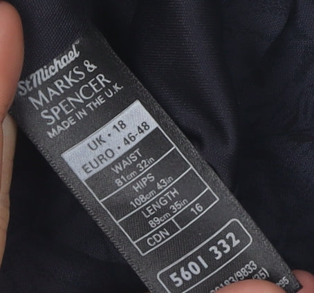 Marks and Spencer Women's Black Midi Skirt, Size 18