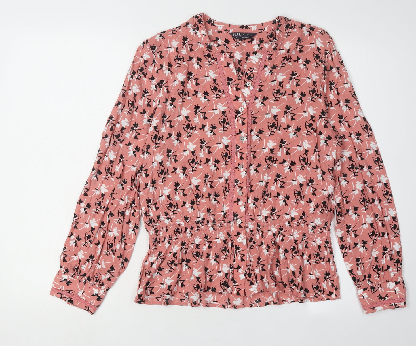 Womens UK Size 12 Marks and Spencer Pink  Blouse