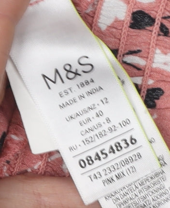 Womens UK Size 12 Marks and Spencer Pink  Blouse
