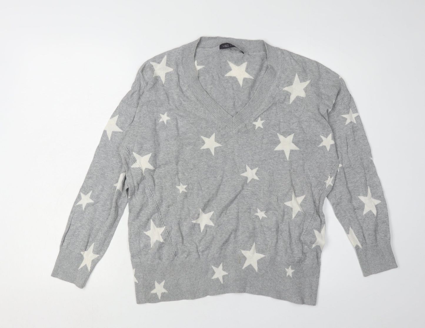 Womens UK Size M Marks and Spencer Grey Pullover Jumper