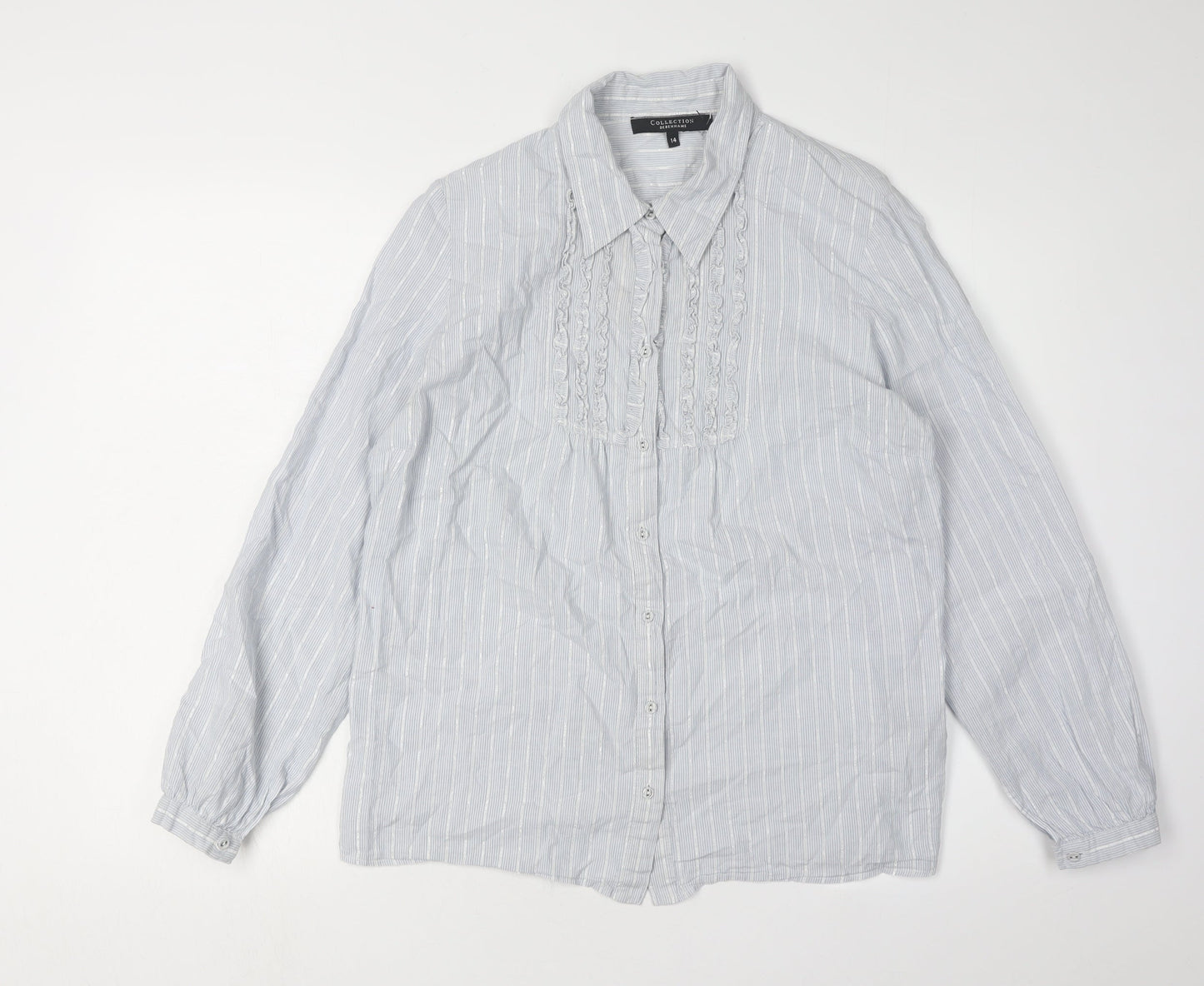 Womens UK Size 14 Debenhams White  Button-Up