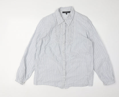 Womens UK Size 14 Debenhams White  Button-Up