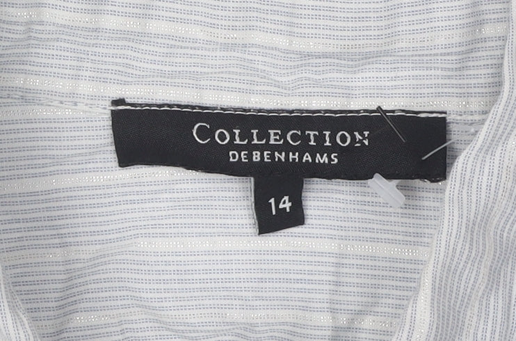 Womens UK Size 14 Debenhams White  Button-Up