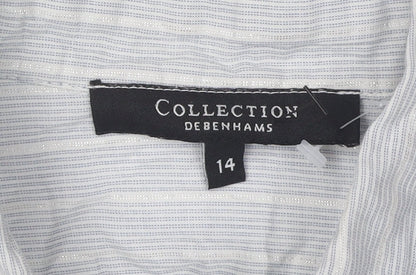 Womens UK Size 14 Debenhams White  Button-Up