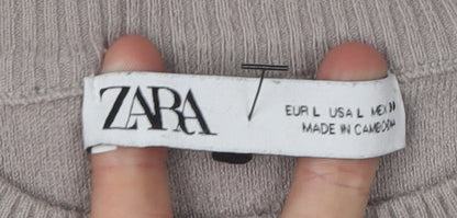 Womens UK Size L Zara Beige Pullover