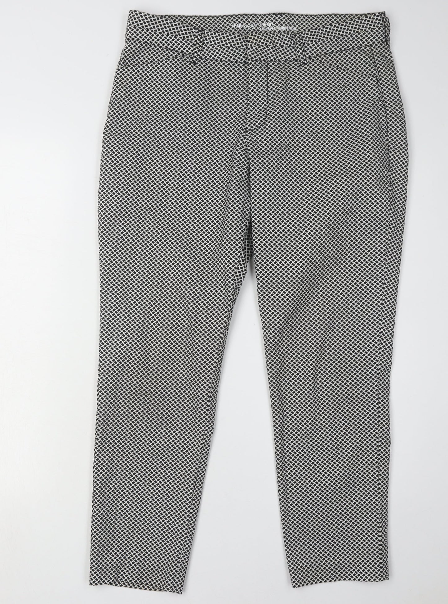 Womens UK Size 12 Gap Slim Fit Khakis Black Trousers