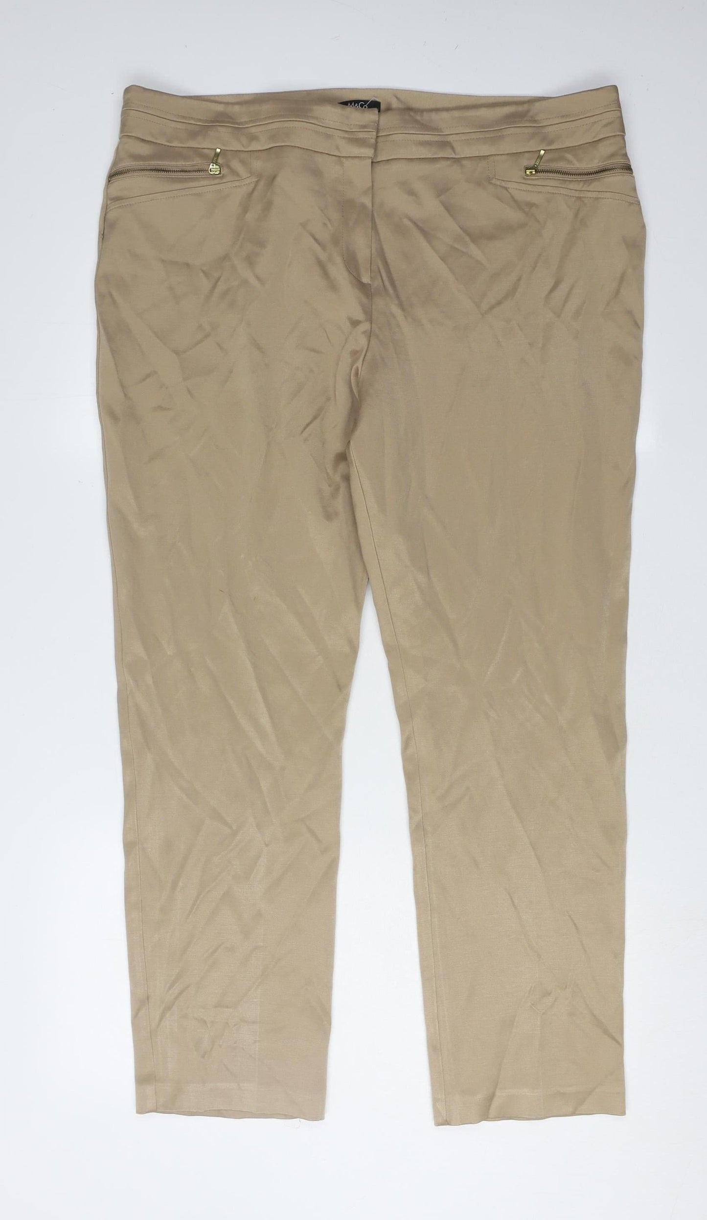 Womens UK Size 20 M&Co   Beige Trousers