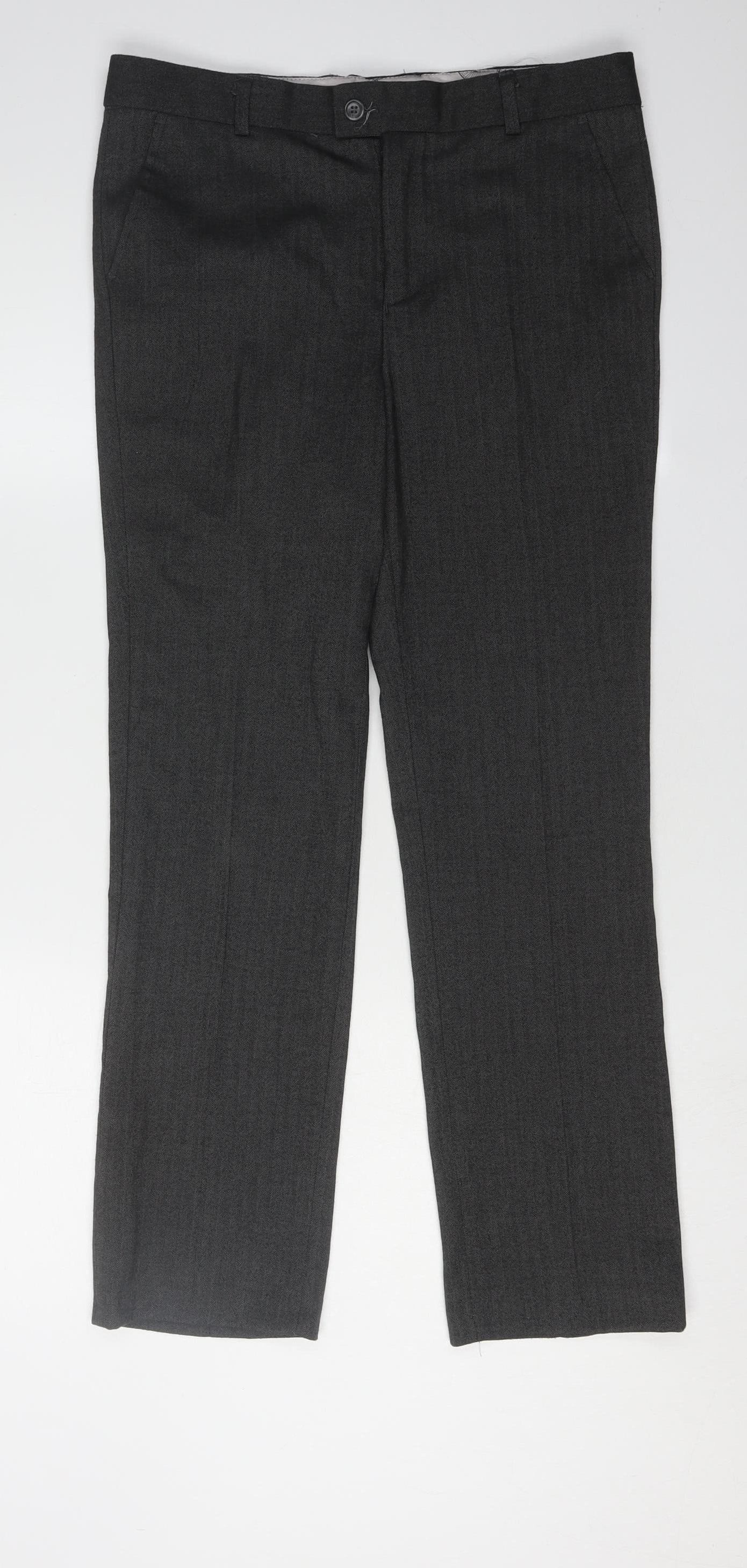 Paisley Women's Grey Trousers, UK 10, Button Closure