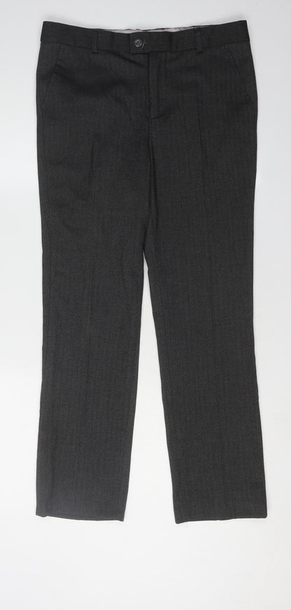 Paisley Women's Grey Trousers, UK 10, Button Closure