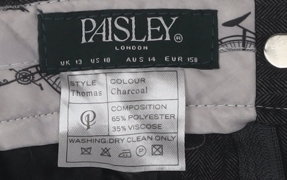 Paisley Women's Grey Trousers, UK 10, Button Closure