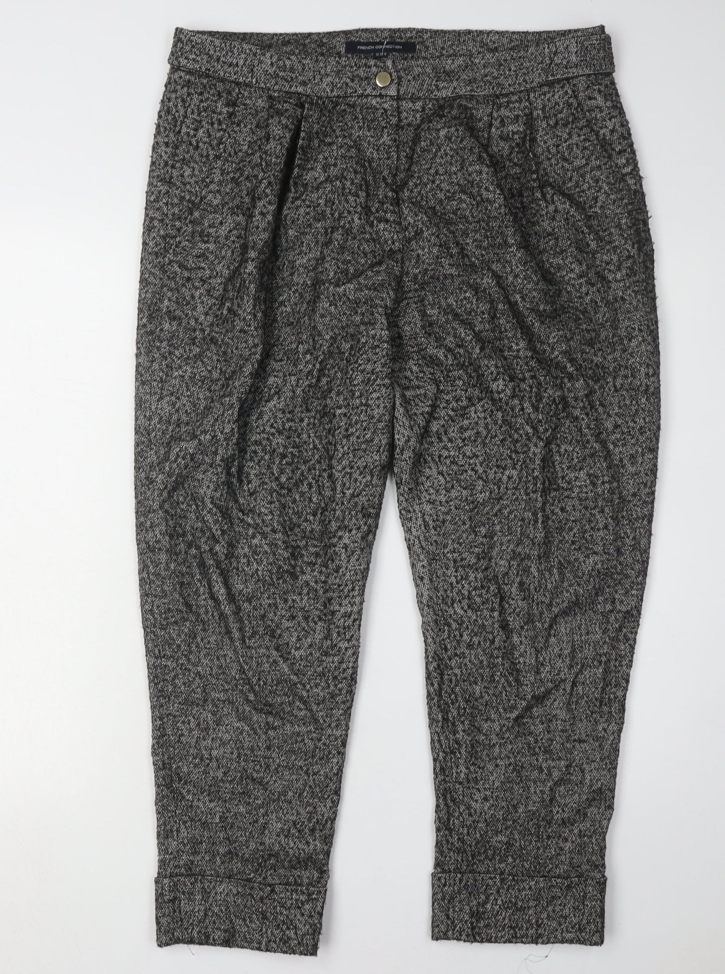 Womens UK Size 12 French Connection Classic Fit Casual Workwear Black Trousers