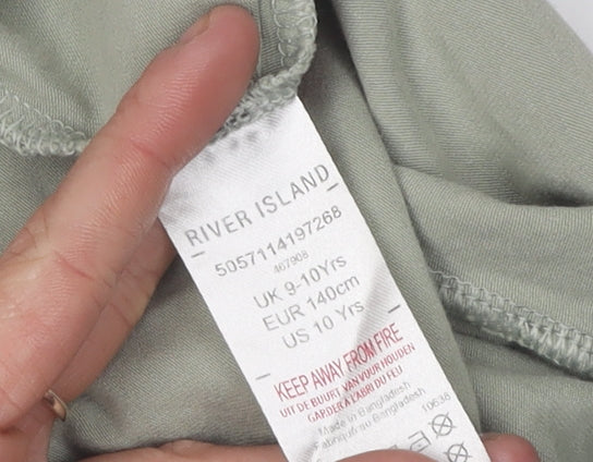 River Island Girls Green Leggings, 9-10 Years
