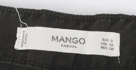 Womens UK Size S Mango Relaxed Fit Wide-Leg Black Trousers