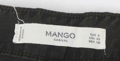 Womens UK Size S Mango Relaxed Fit Wide-Leg Black Trousers