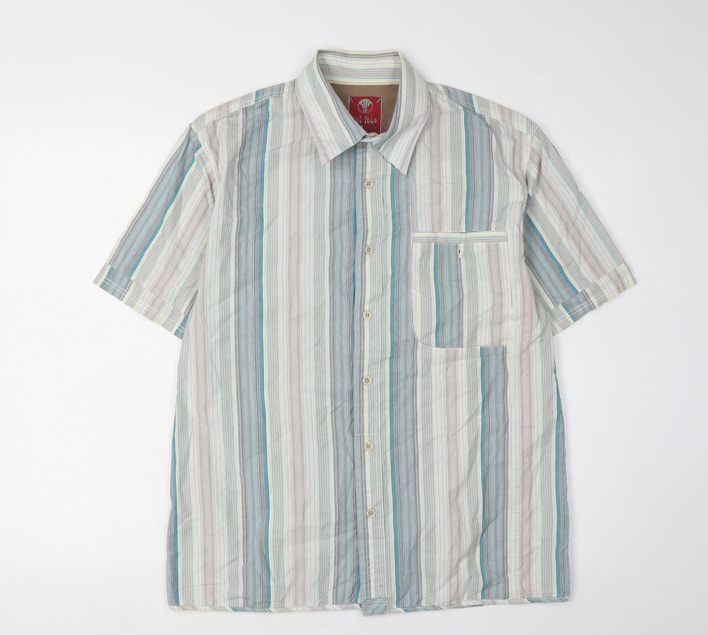 Fat Face Men's Multicoloured Striped Shirt S