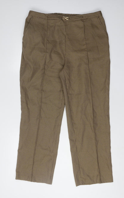 Womens UK Size 14 Damart Regular Fit Casual Brown Trousers