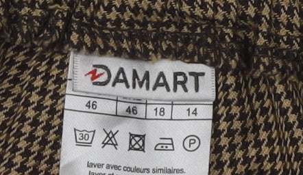Womens UK Size 14 Damart Regular Fit Casual Brown Trousers