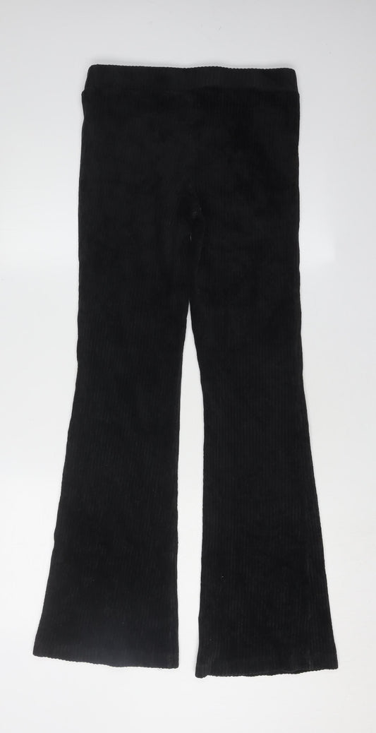 Stradivarius Unisex Black Corduroy Trousers Size L
