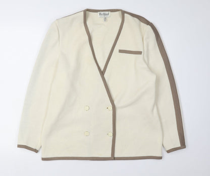 Womens UK Size 12 Bellino Ivory Cardigan Jumper