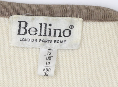 Womens UK Size 12 Bellino Ivory Cardigan Jumper