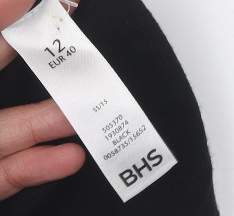 BHS Women's Black Colourblock Knit Dress Size 12