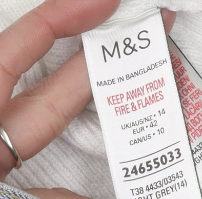 Womens UK Size 14 Marks and Spencer Grey Cardigan Jumper