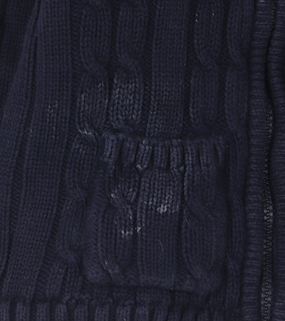 Marks and Spencer Boys Blue Cable-Knit Hooded Jumper 5-6 Years