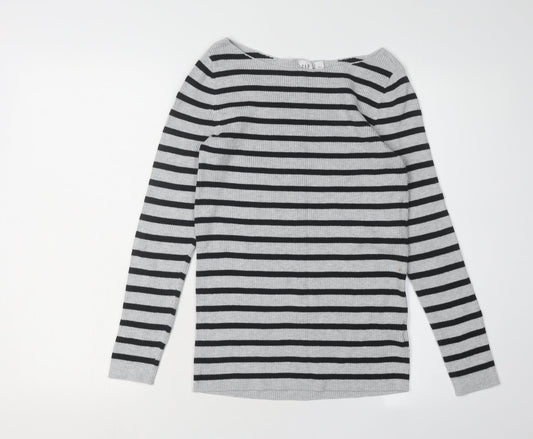 Gap Women's Black Striped Pullover Jumper Size S