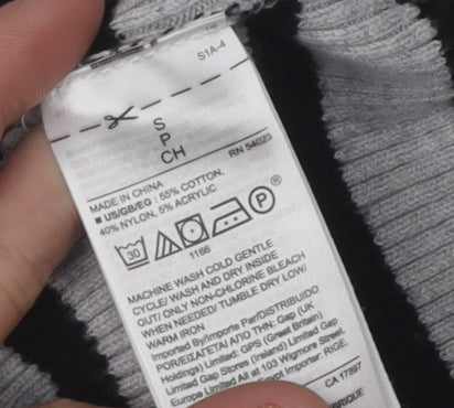 Gap Women's Black Striped Pullover Jumper Size S