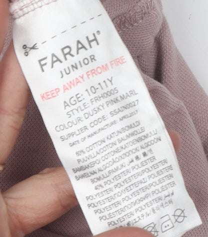 Farah Boys Pink Polo Shirt, Size 10-11, Short Sleeve